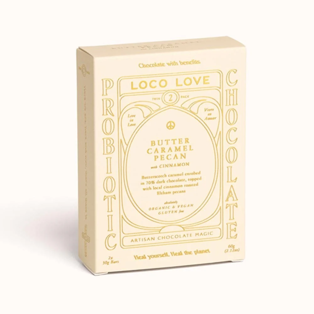 Loco Love Butter Caramel Pecan Vegan Chocolate - Twin Pack 70g - Image 2