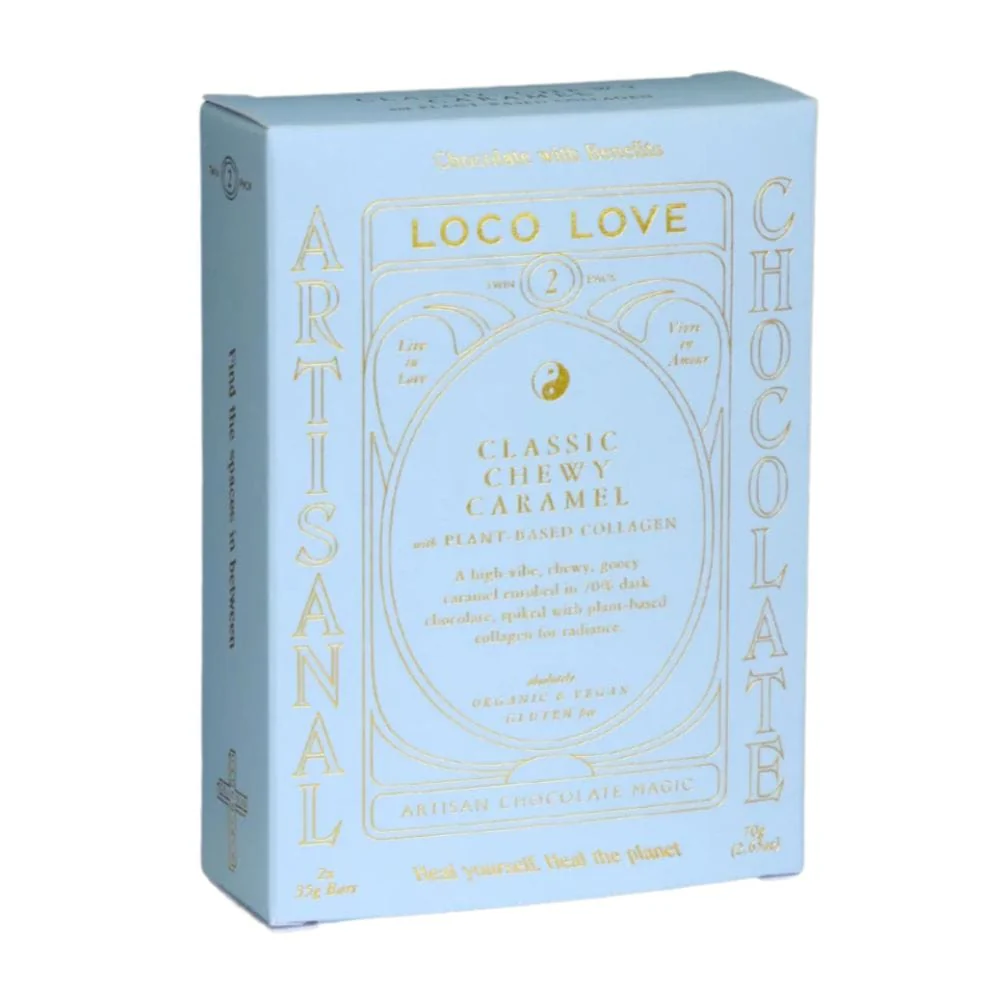Loco Love Classic Chewy Caramel Vegan Chocolate - Twin Pack 70g - Image 2