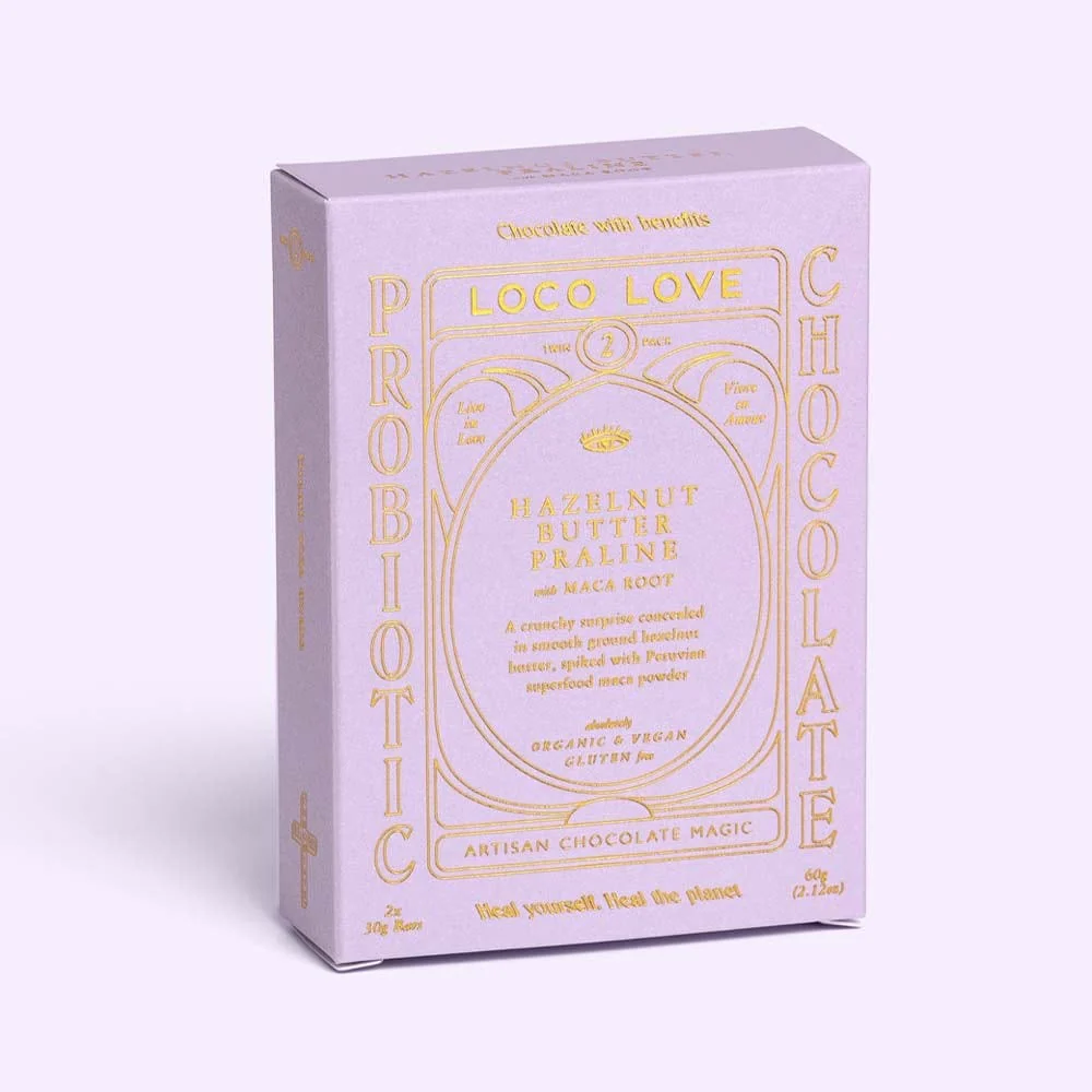 Loco Love Hazelnut Butter Praline Vegan Chocolate - Twin Pack 70g - Image 2