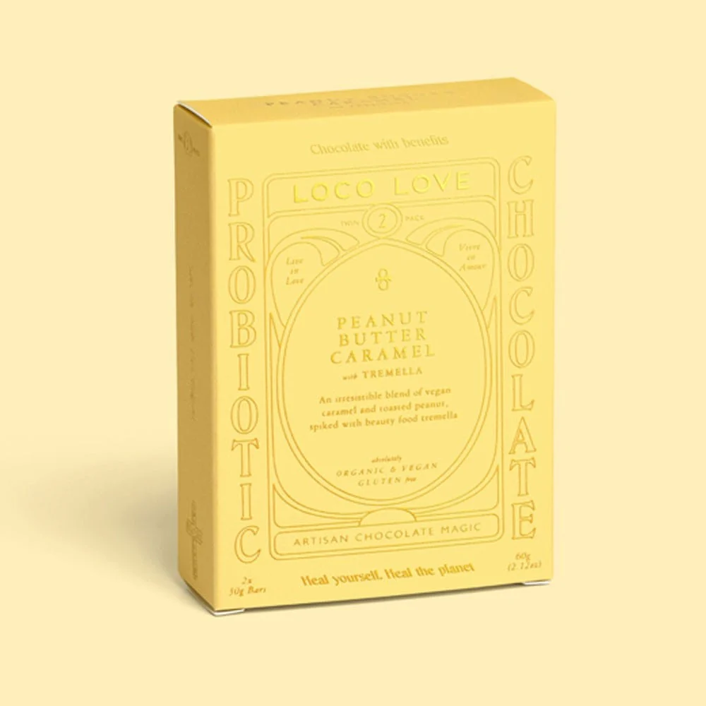 Loco Love Peanut Butter Caramel Vegan Chocolate - Twin Pack 70g - Image 2