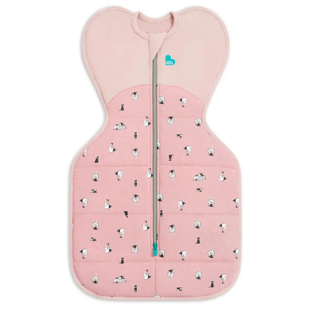Love to Dream Swaddle Up 2.5 Tog Quilted Organic Cotton & Merino Sleeping Bag - Lamb's Best Friend (Rose) - Image 2