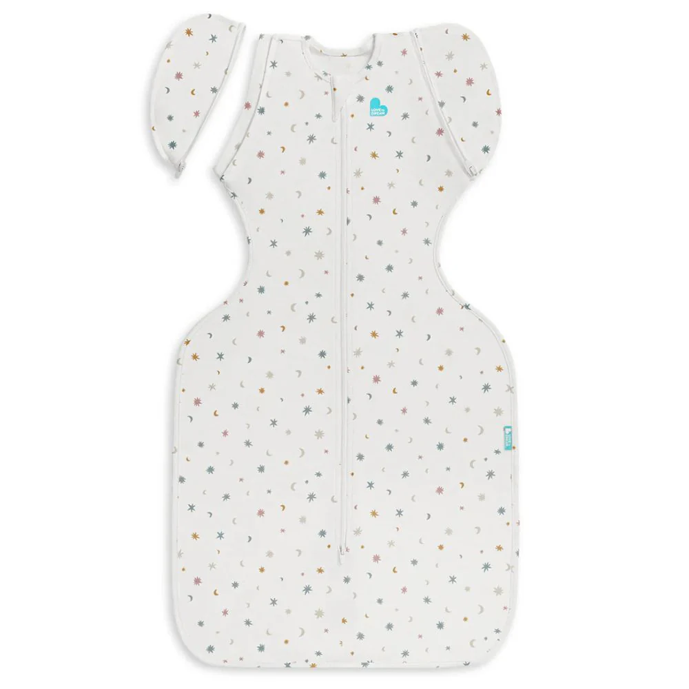 Love to Dream Swaddle Up Transition Bag 0.2 Tog Organic Stretch Cotton Sleeping Bag - Starlight - Image 2
