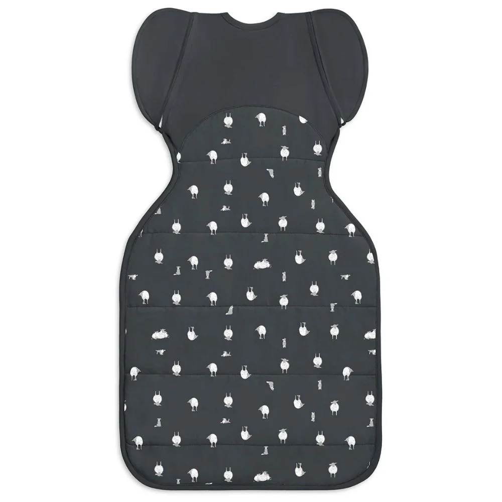 Love to Dream Swaddle Up Transition Bag 2.5 Tog Quilted Organic Cotton & Merino Sleeping Bag - Lamb's Best Friend (Charcoal) - Image 3