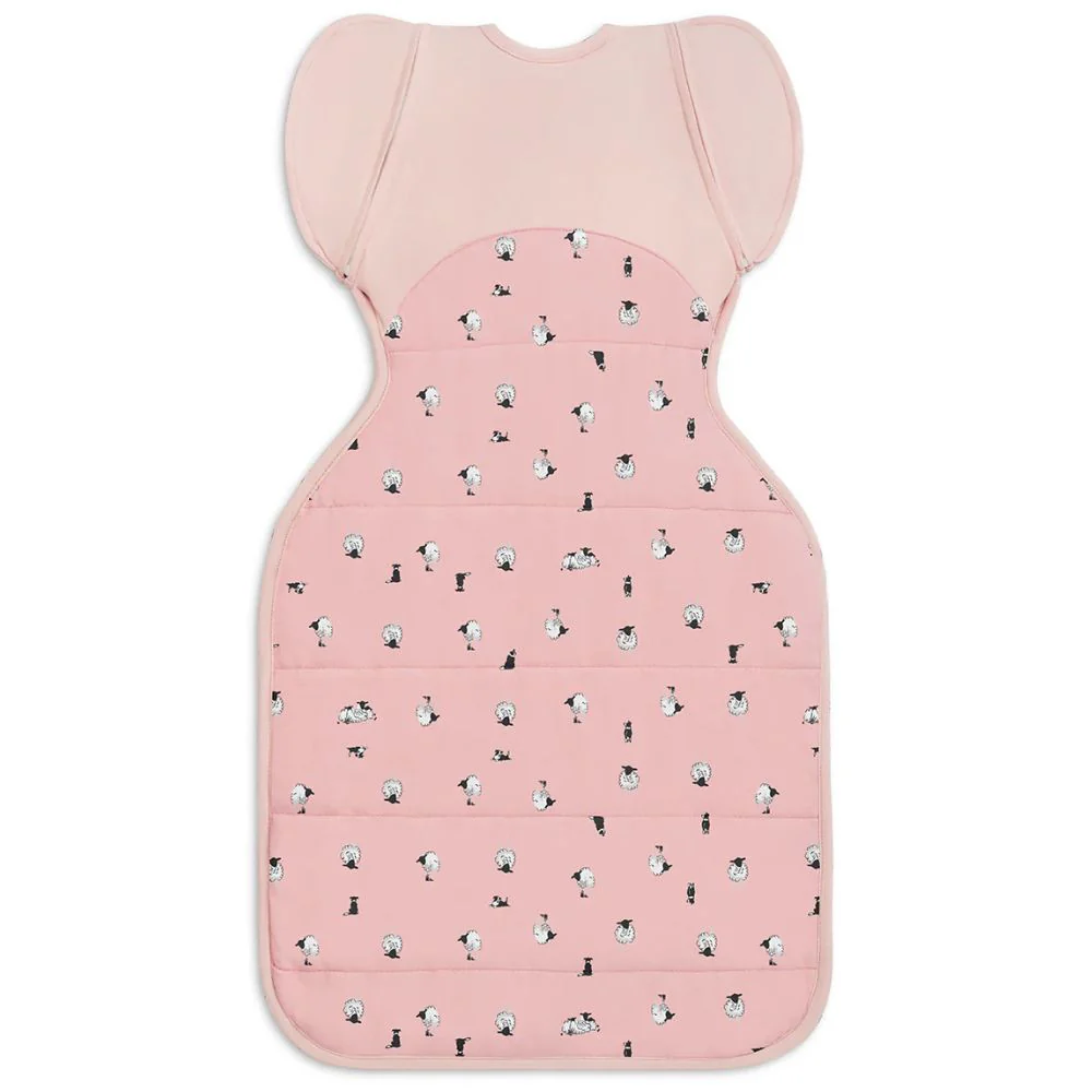 Love to Dream Swaddle Up Transition Bag 2.5 Tog Quilted Organic Cotton & Merino Sleeping Bag - Lamb's Best Friend (Rose) - Image 2