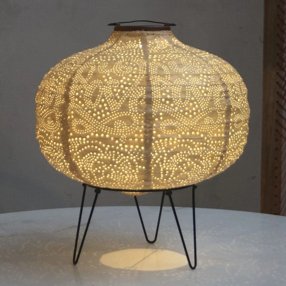 Lumina Outdoor LED Solar Lantern - Yellow Pumpkin 30cm - Image 2