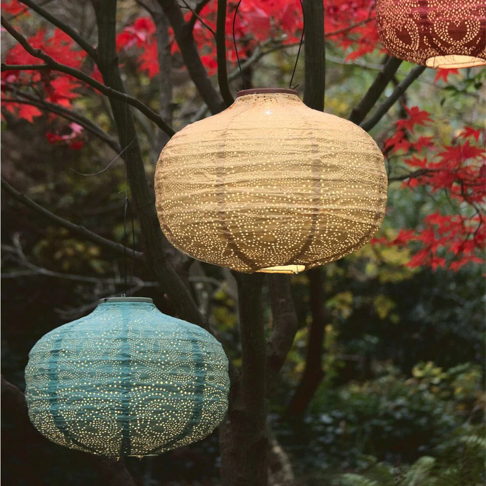 Lumina Outdoor LED Solar Lantern - Yellow Pumpkin 30cm - Image 4