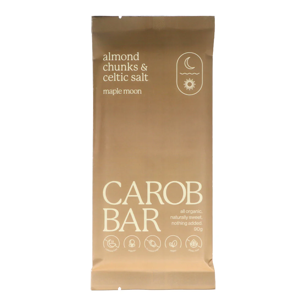 Maple Moon Organic Carob Bar 90g - Salted Almond