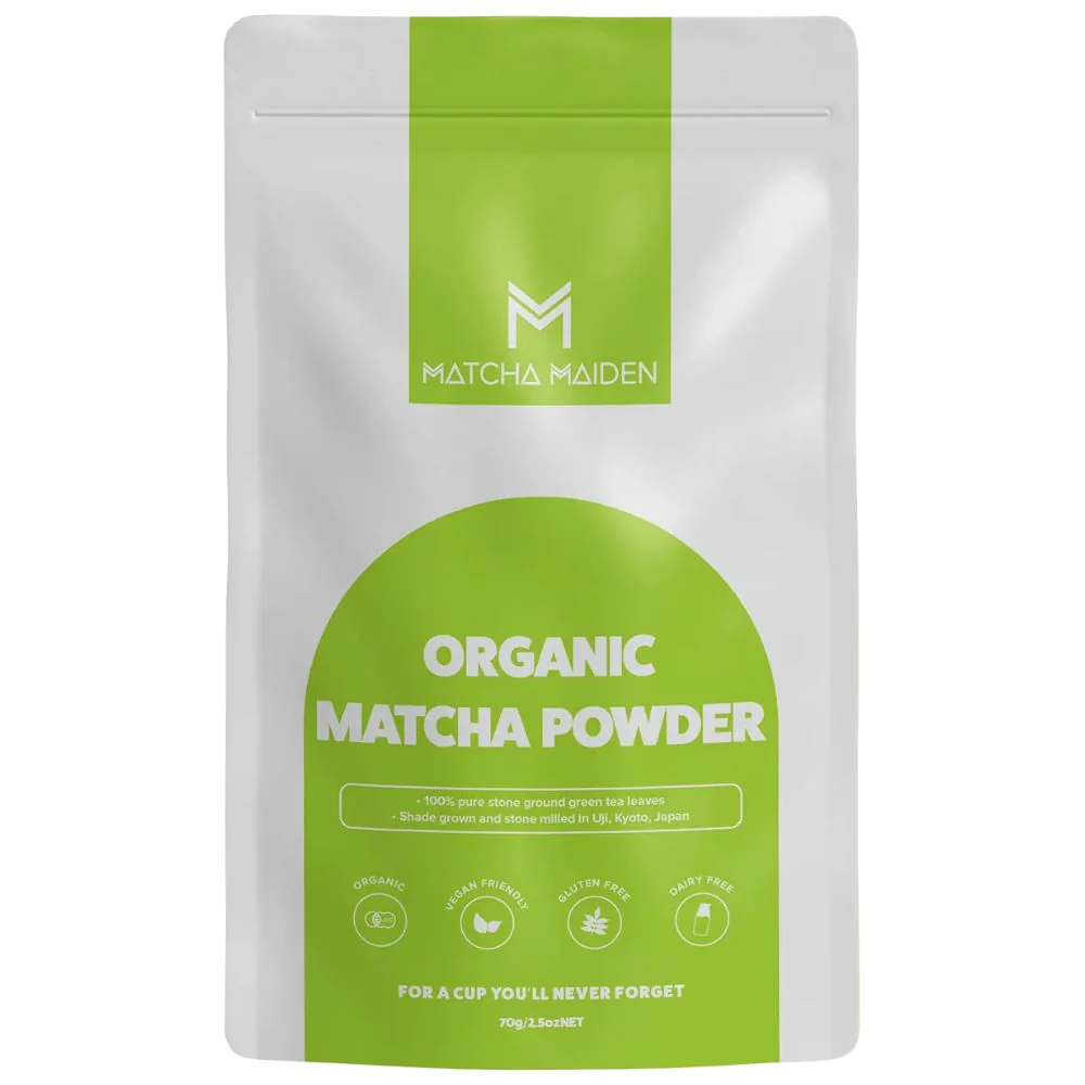 Matcha Maiden Organic Matcha Tea Powder 70g - 100% Pure Stone Ground