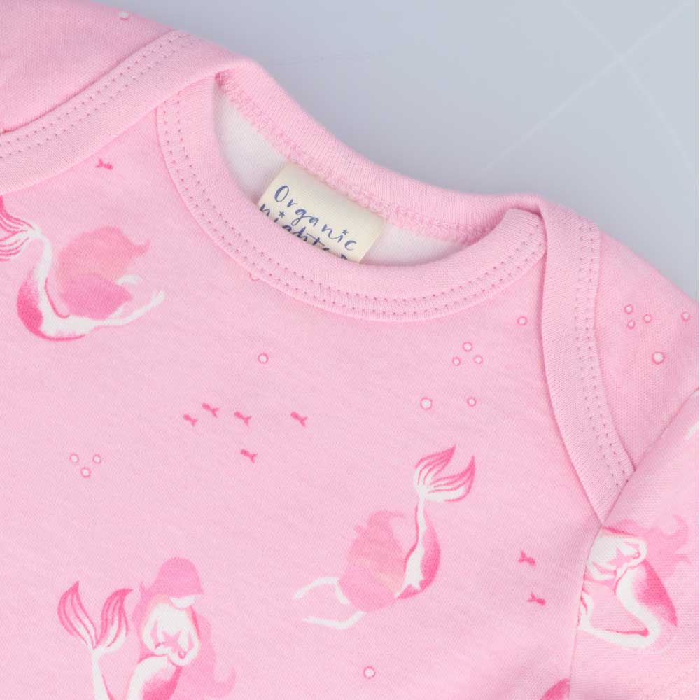 Organic Cotton Summer Baby Onesie - Mermaids Pink - Image 3