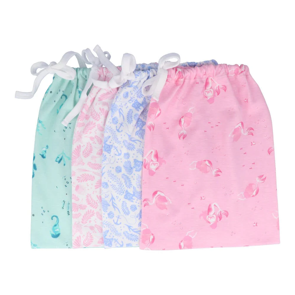 Children's Organic Cotton Short Pyjama Set - Mermaids Pink - Image 4