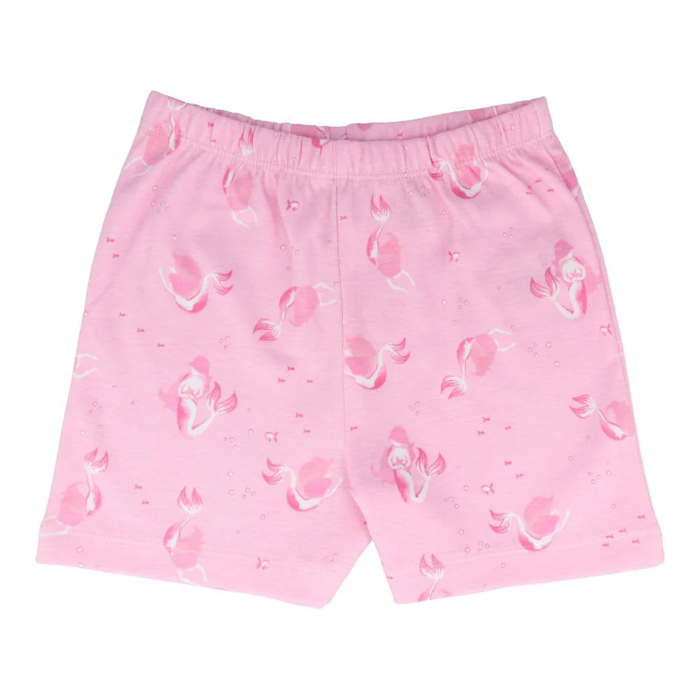 Children's Organic Cotton Short Pyjama Set - Mermaids Pink - Image 6