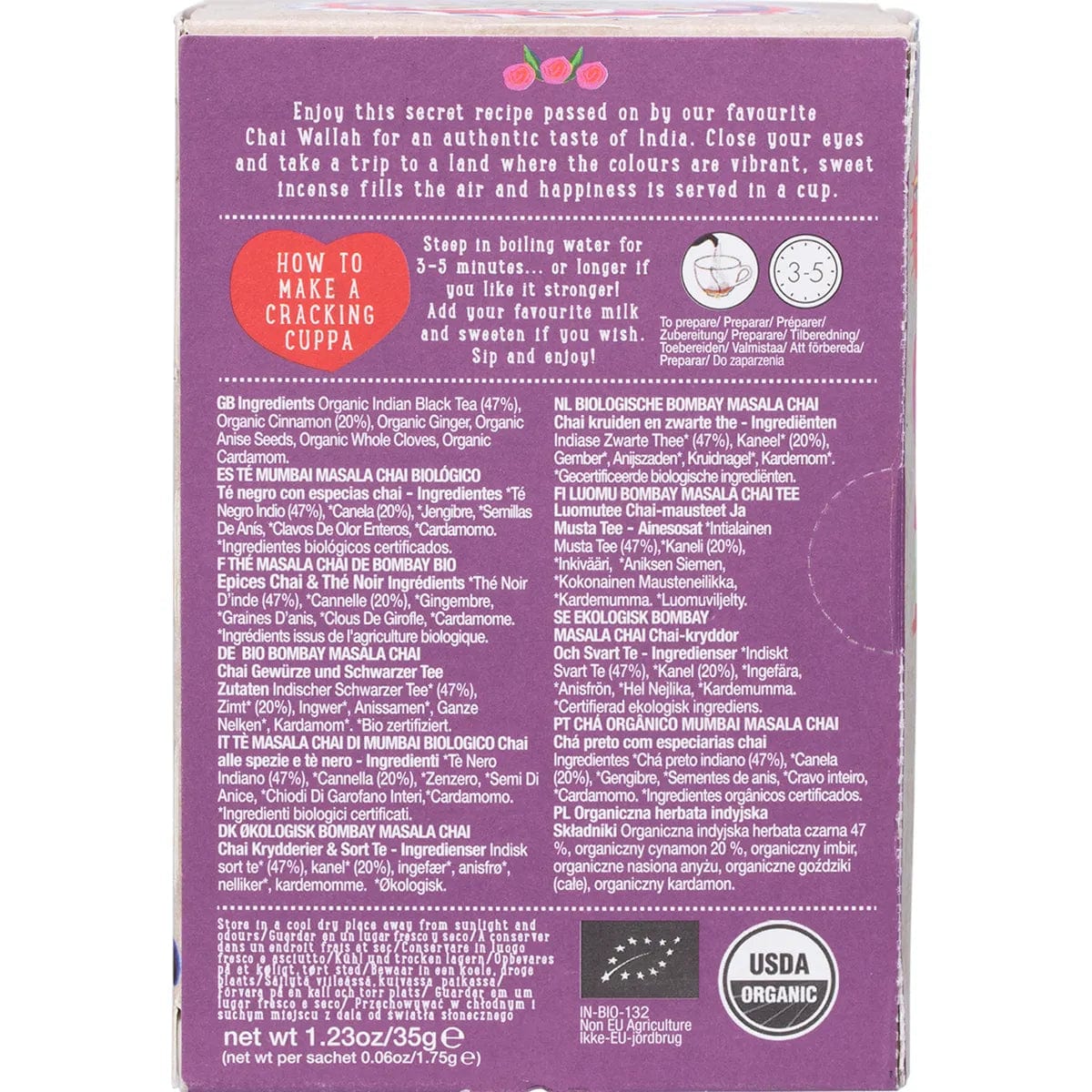Ministry Of Tea Organic Bombay Masala Chai - Tea Bags 20pk - Image 2