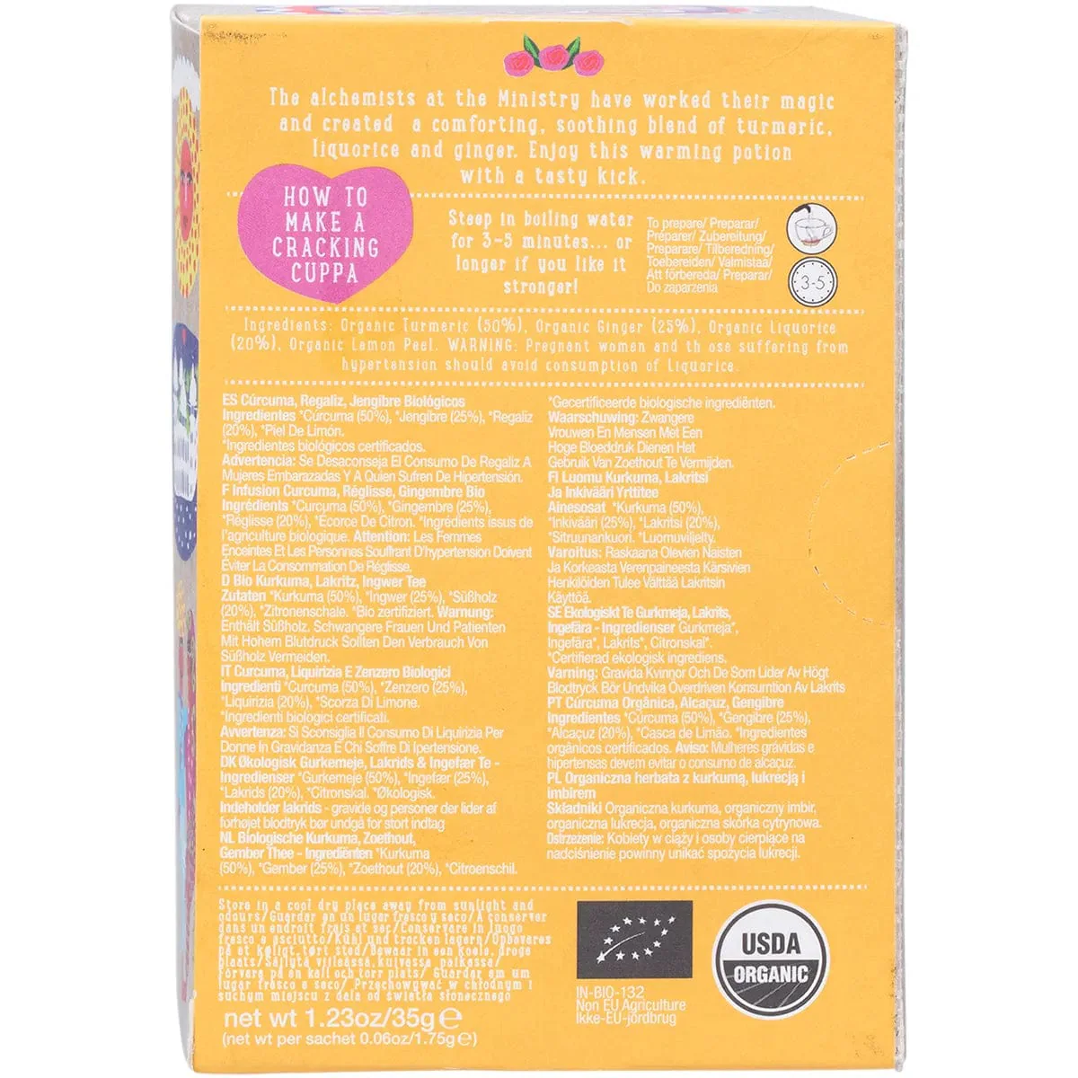Ministry Of Tea Organic Turmeric, Liquorice & Ginger Tea - Tea Bags 20pk - Image 2