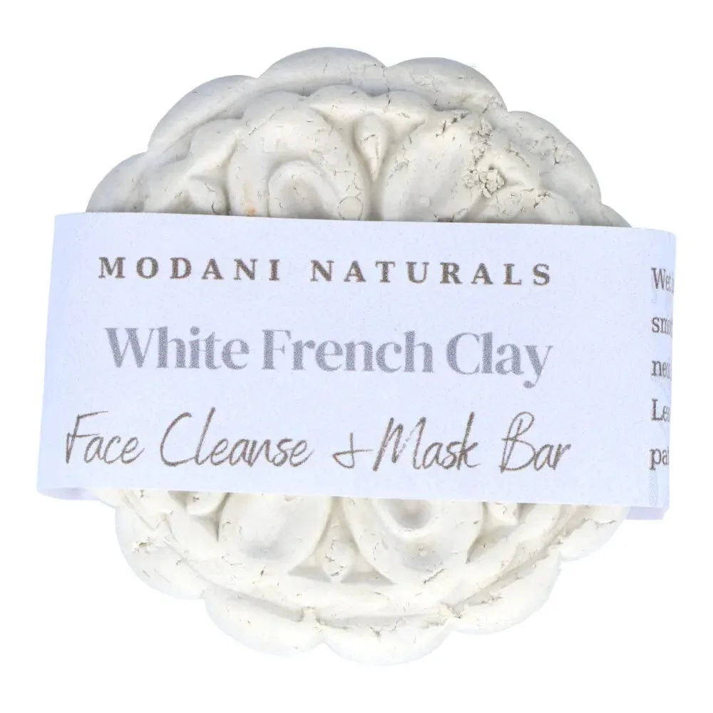 Modani Naturals Cleanse & Mask Bar - French White Clay (approx 90g) - Image 2