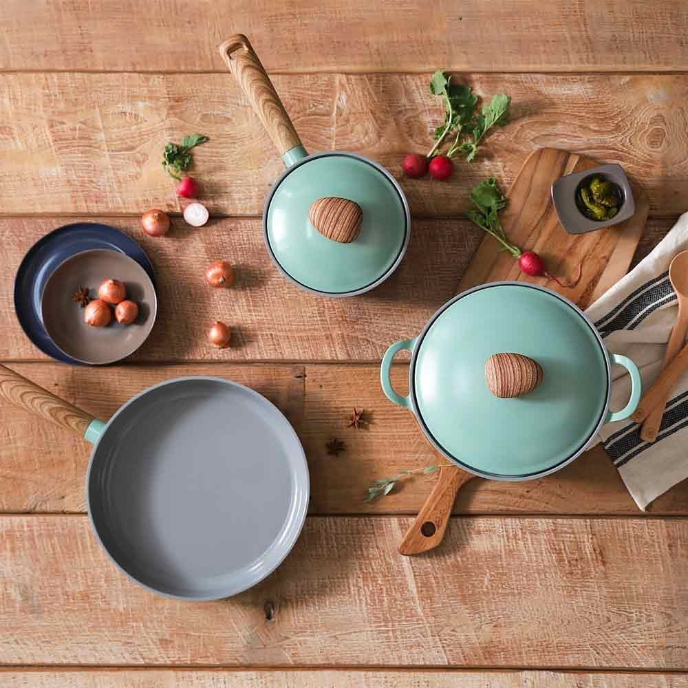 Neoflam Retro Fry Pan 28cm - Green Demer - Image 2