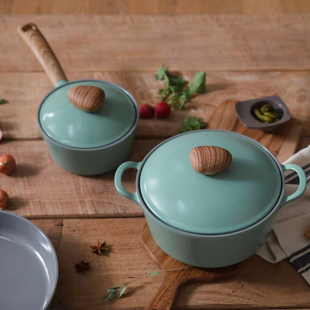 Neoflam Retro High Casserole Pot 26cm 5.5L - Green Demer - Image 2