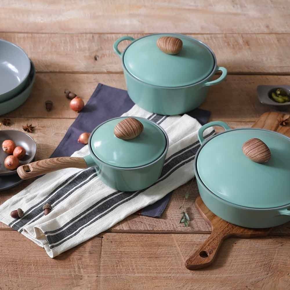 Neoflam Retro High Casserole Pot 26cm 5.5L - Green Demer - Image 3