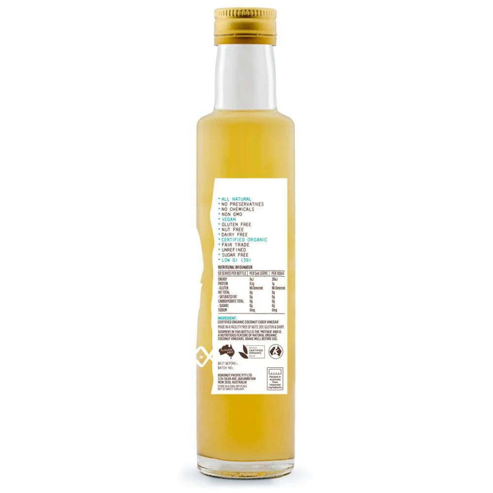 Niulife Organic Coconut Cider Vinegar 250ml - Image 3