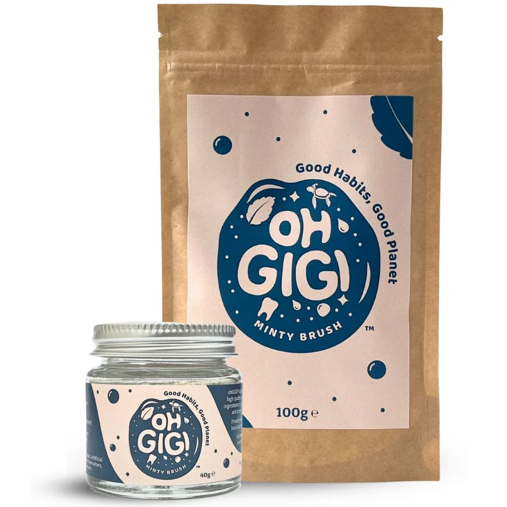 Ohgigi Organic Tooth Powder - Minty Brush