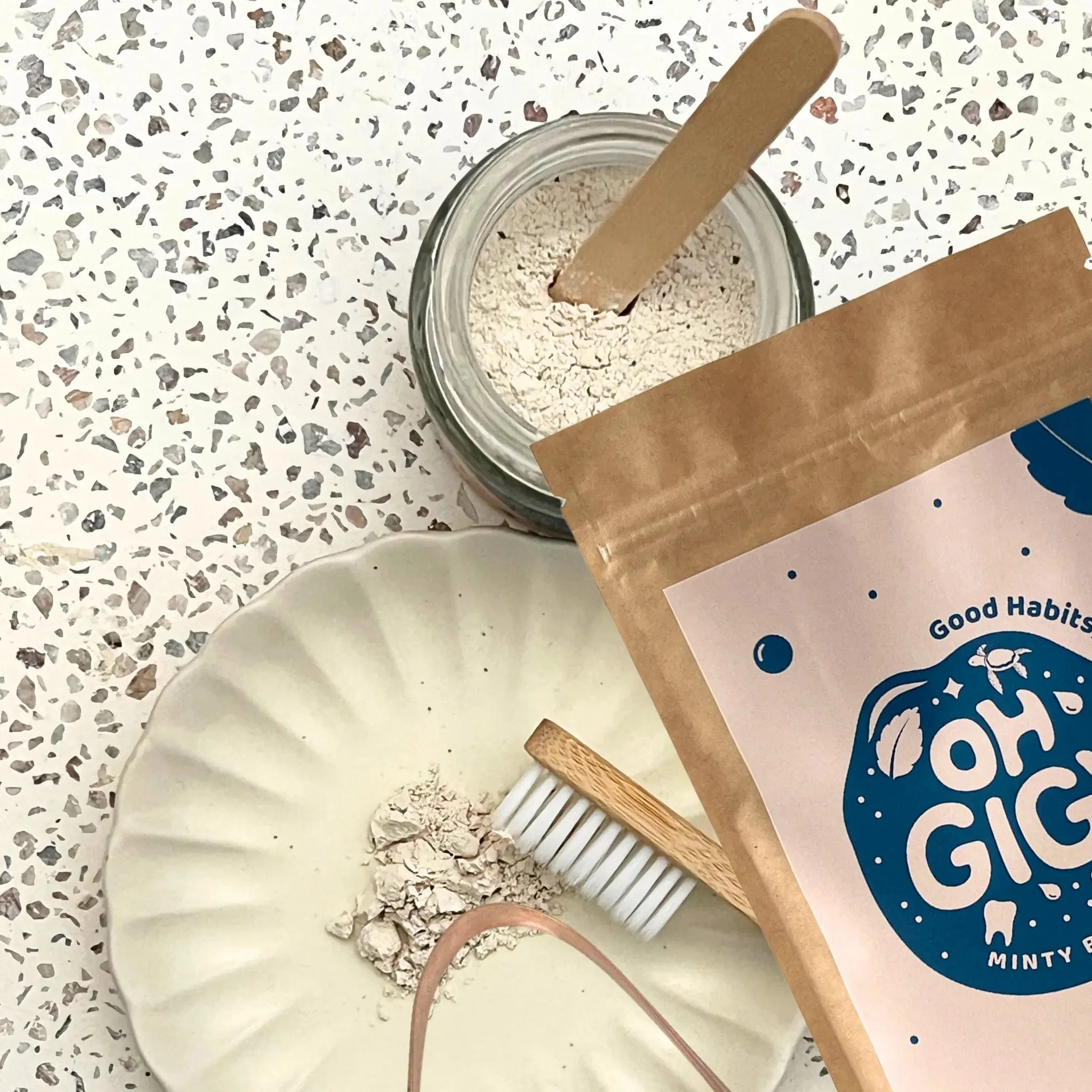 Ohgigi Organic Tooth Powder - Minty Brush - Image 2