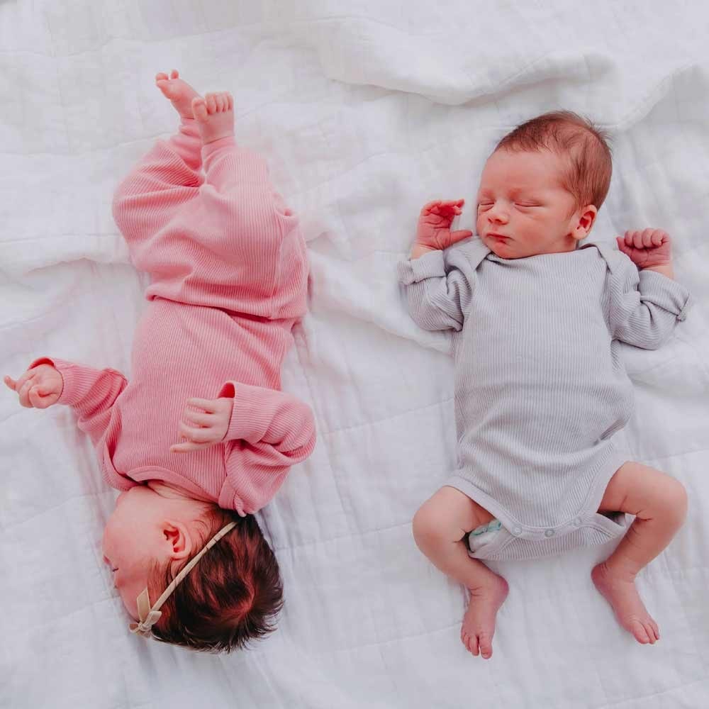 Organic Cotton Rib-Knit Baby Sleep Pants - Pink - Image 3