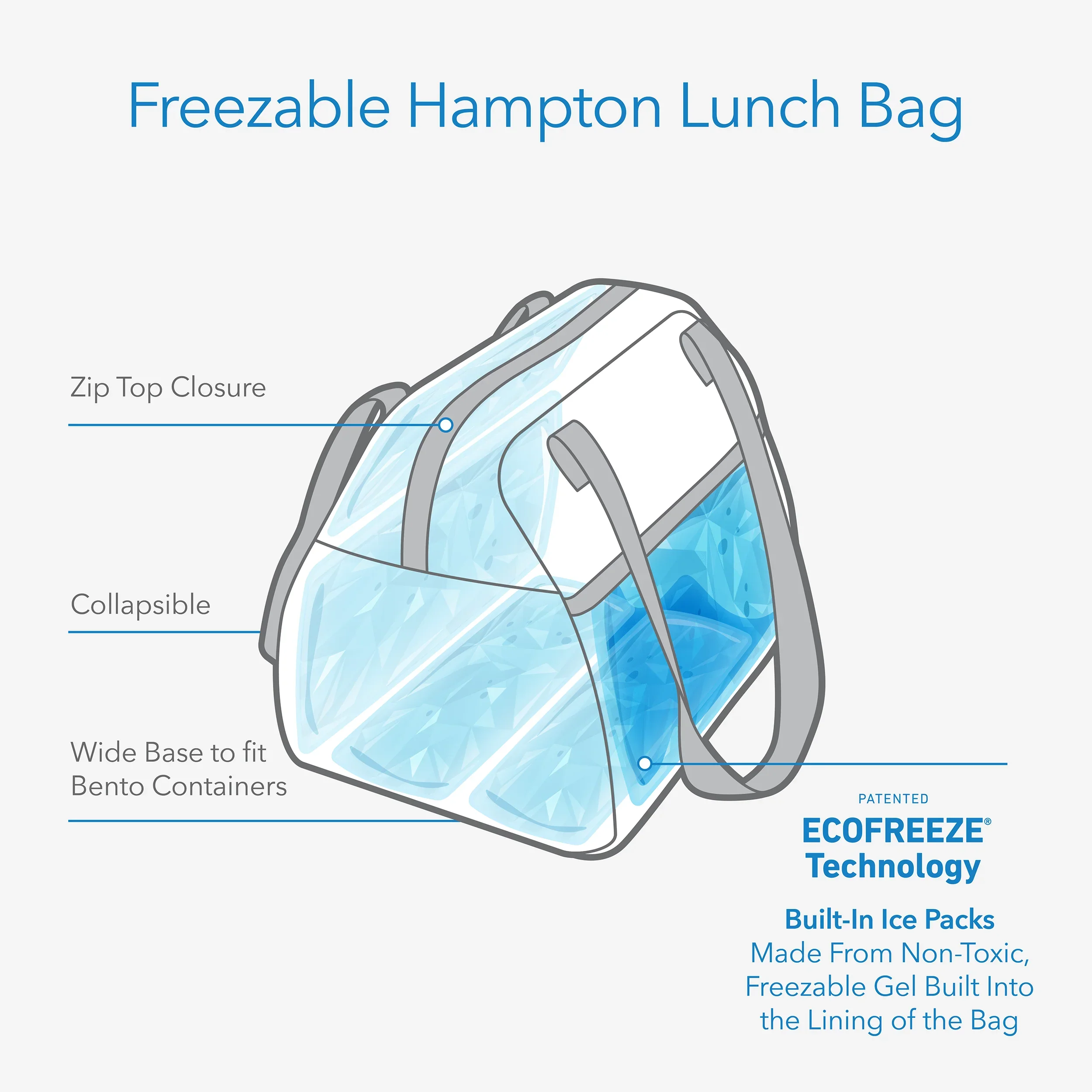 PackIt Freezable Hampton Insulated Lunch Bag - Black - Image 3