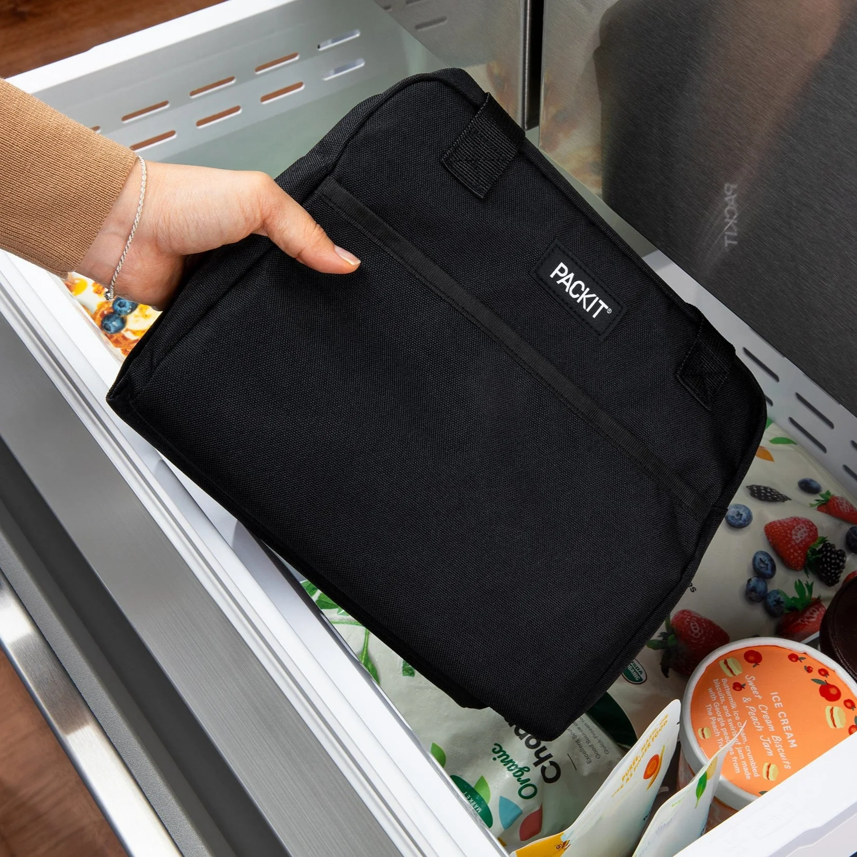 PackIt Freezable Hampton Insulated Lunch Bag - Black - Image 6