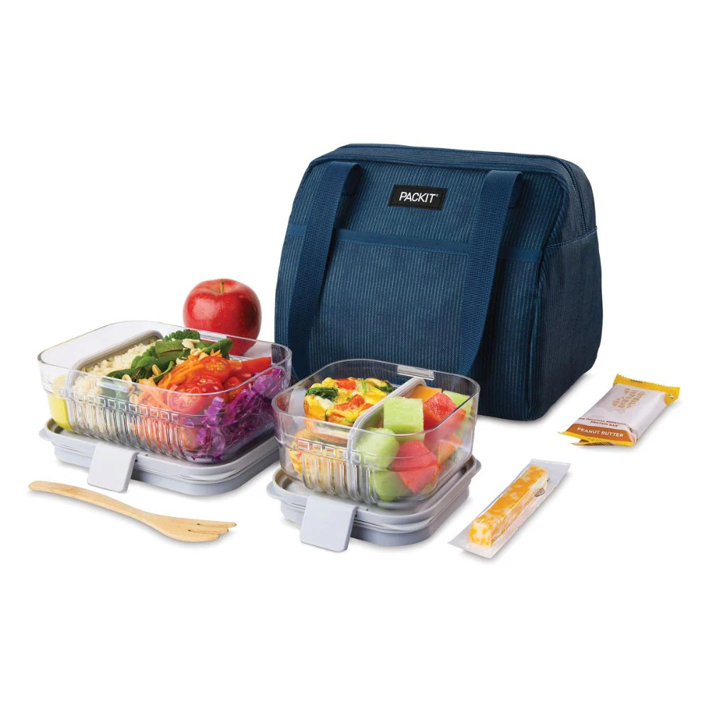 PackIt Freezable Hampton Insulated Lunch Bag - Teal Corduroy - Image 2