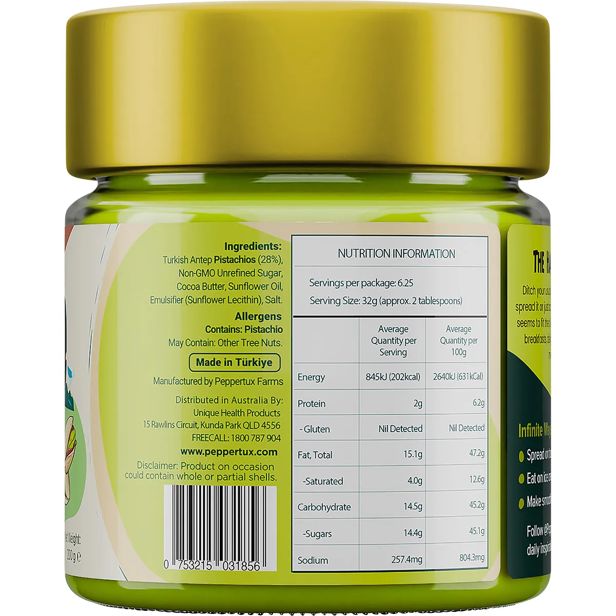 Peppertux Turkish Pistachio Cream 200g - Image 2