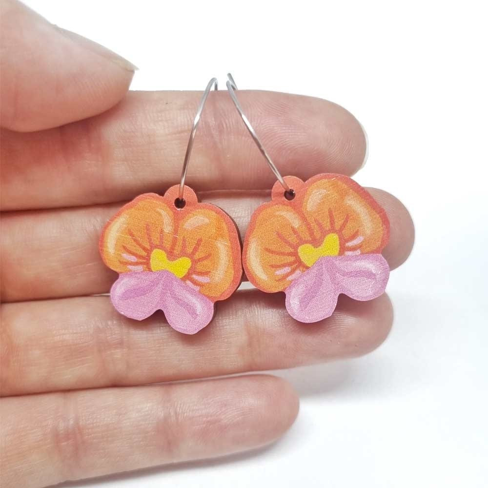 Pixie Nut & Co. Flame Pea Hoop Earrings