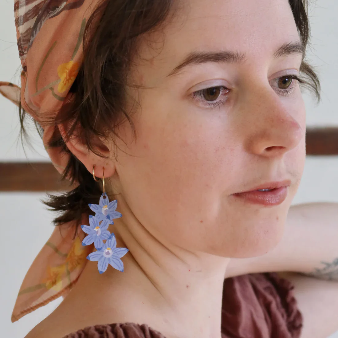 Pixie Nut & Co. Sun Orchid Hoop Earrings - Image 2