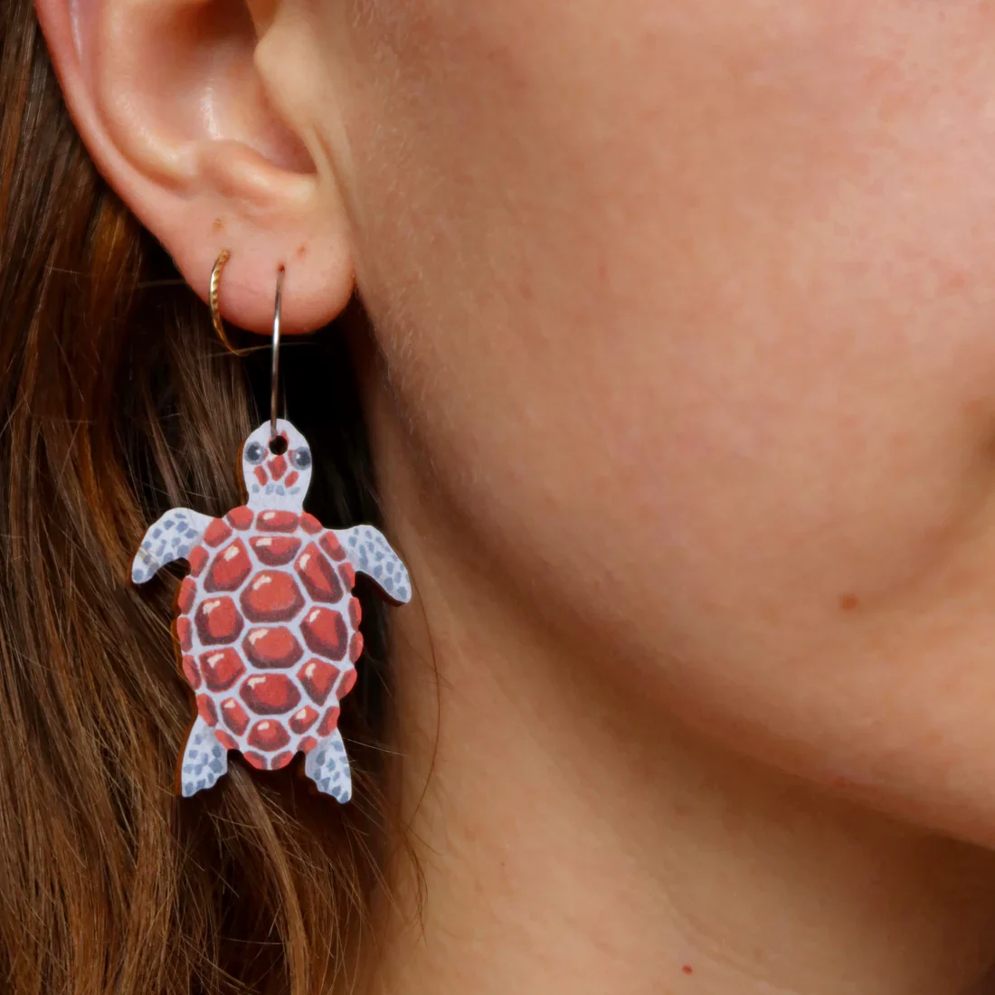 Pixie Nut & Co. Turtle Hoop Earrings - Image 2