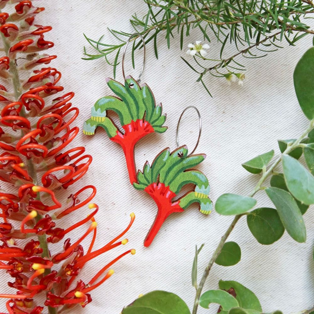 Pixie Nut & Co. Kangaroo Paw Hoop Earrings - Image 3