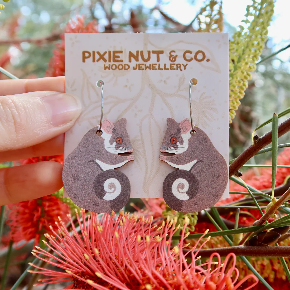 Pixie Nut & Co. Ringtail Possum Hoop Earrings - Image 3