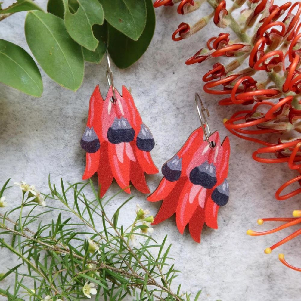 Pixie Nut & Co. Sturt Pea Hoop Earrings - Image 3