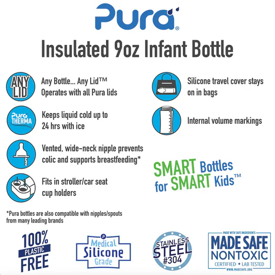 Pura Kiki Insulated Infant Bottle 260ml - Rose V2 - Image 4
