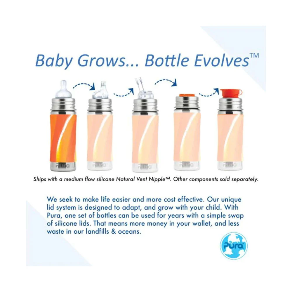 Pura Kiki Stainless Steel Infant Bottle 325ml - Fox - Image 4