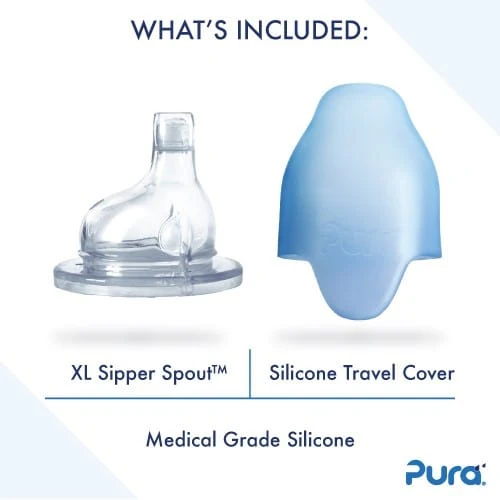 Pura Kiki Stainless Steel Sippy Bottle 325ml - Aqua - Image 2