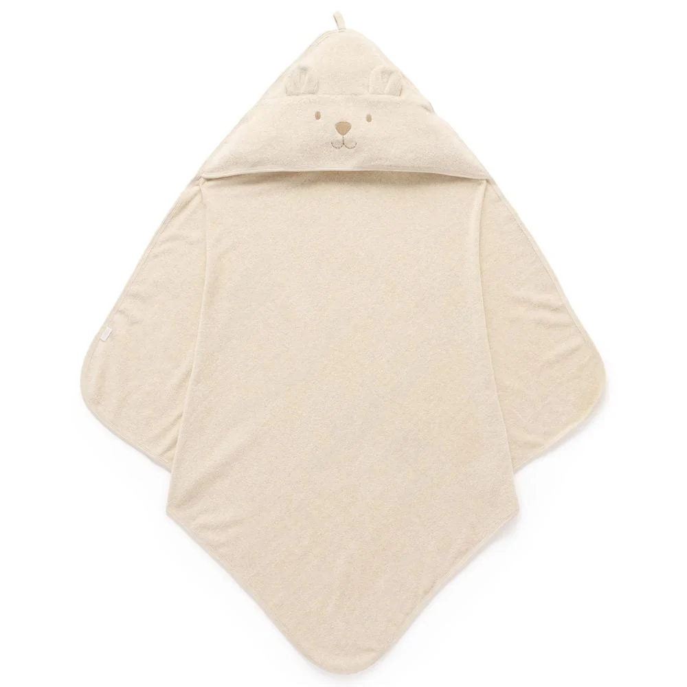 Purebaby Essential Bear Cotton Hooded Towel - Image 5
