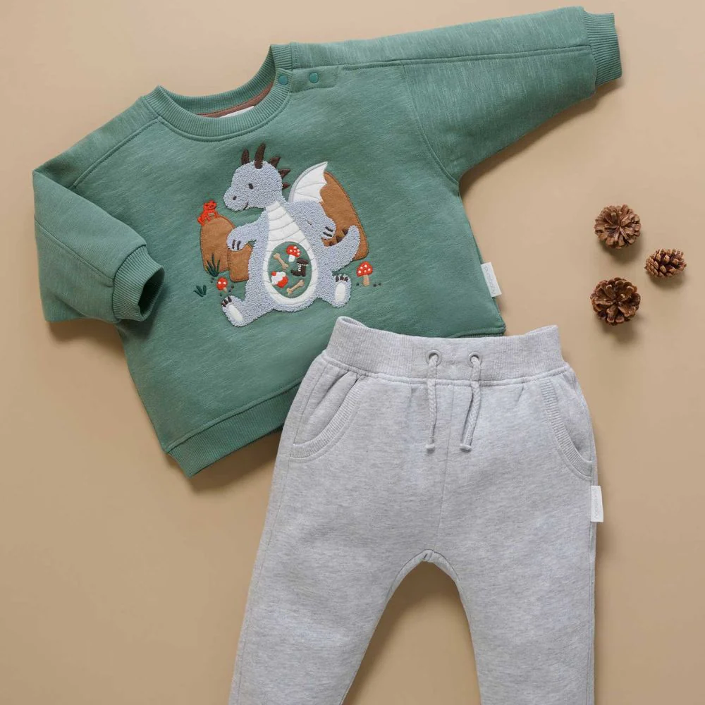 Purebaby Slouchy Track Pant - Grey Melange - Image 2