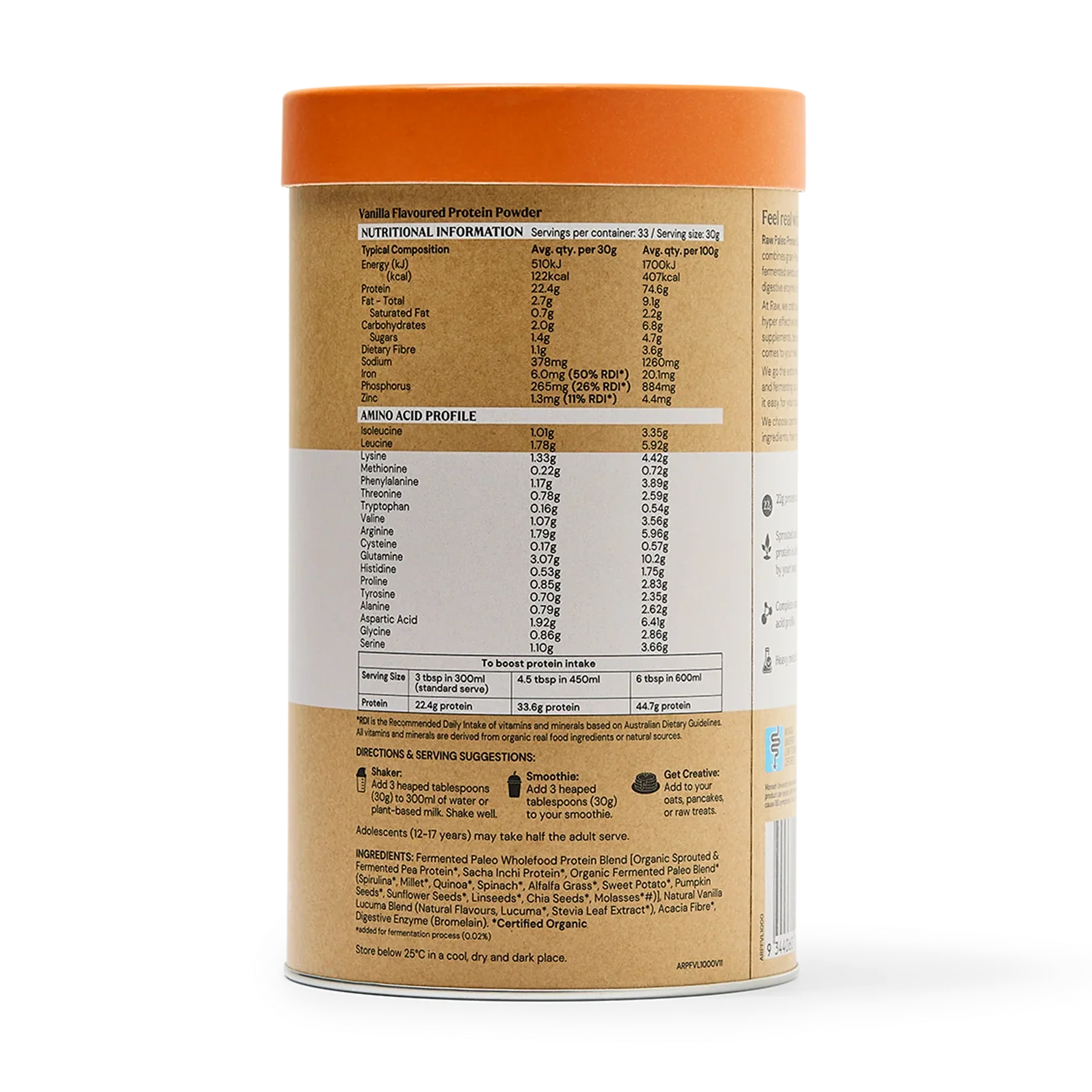 Amazonia Raw Gentle Digest Paleo Protein Powder - Vanilla - Image 4