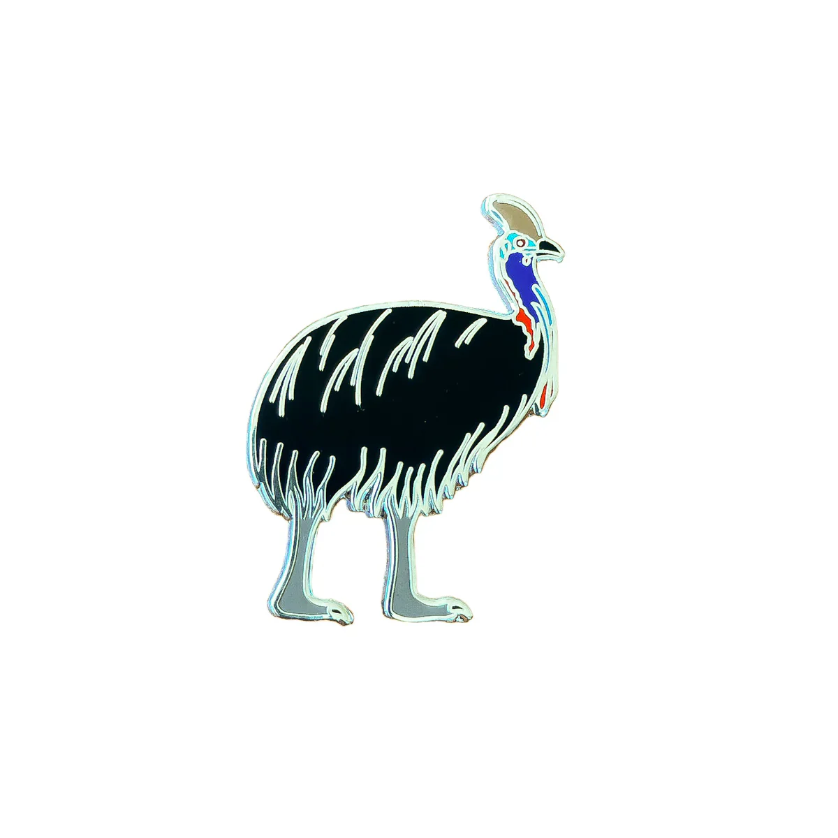 Red Parka Enamel Pin - Cassowary - Image 2