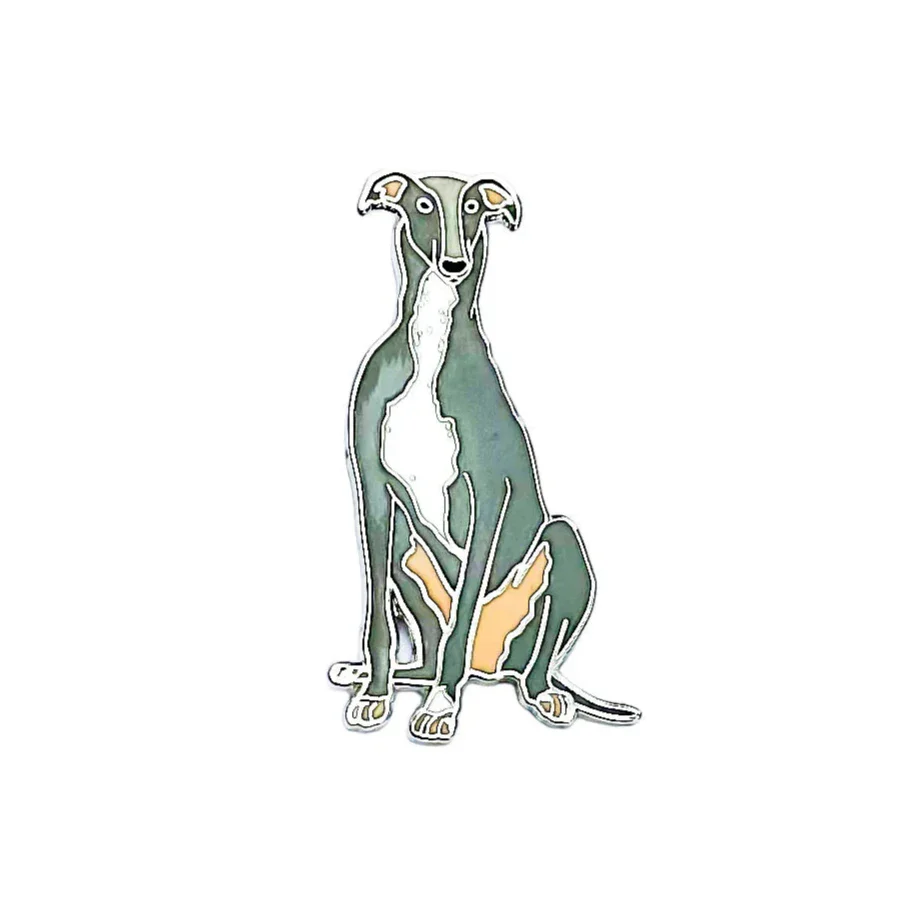 Red Parka Enamel Pin - Greyhound - Image 2