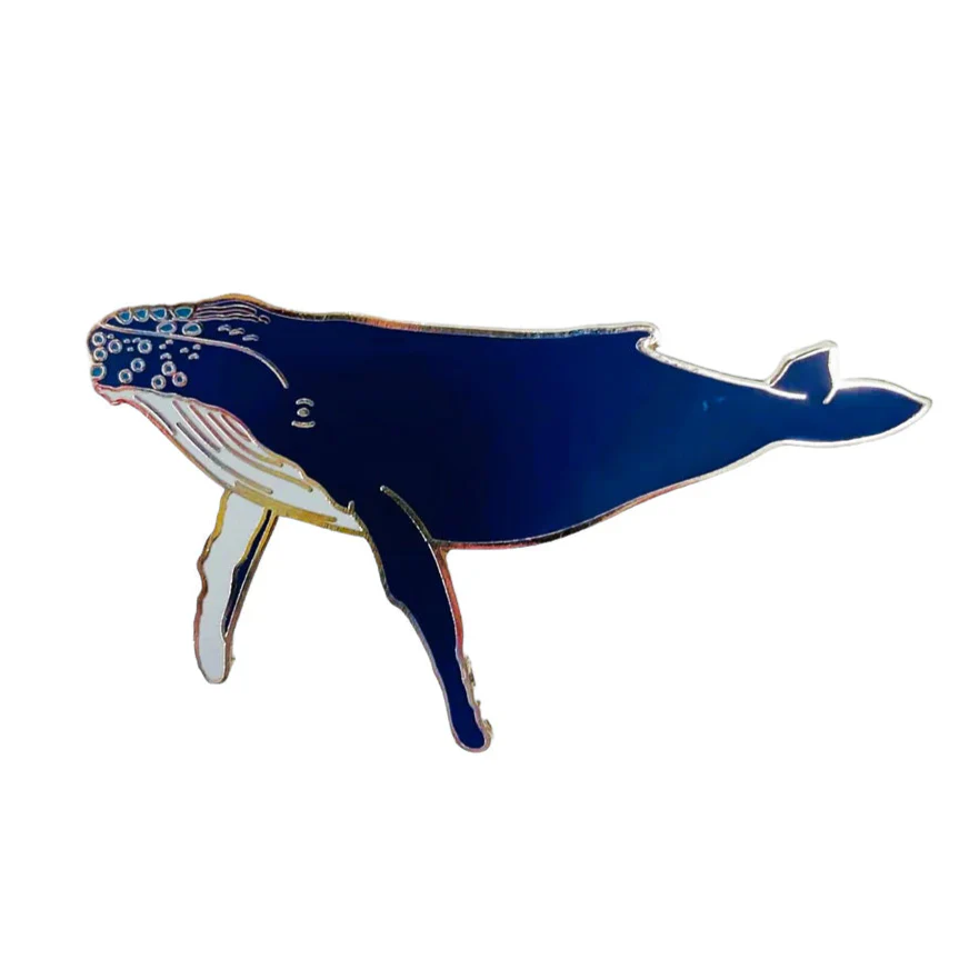Red Parka Enamel Pin - Humpback Whale - Image 2