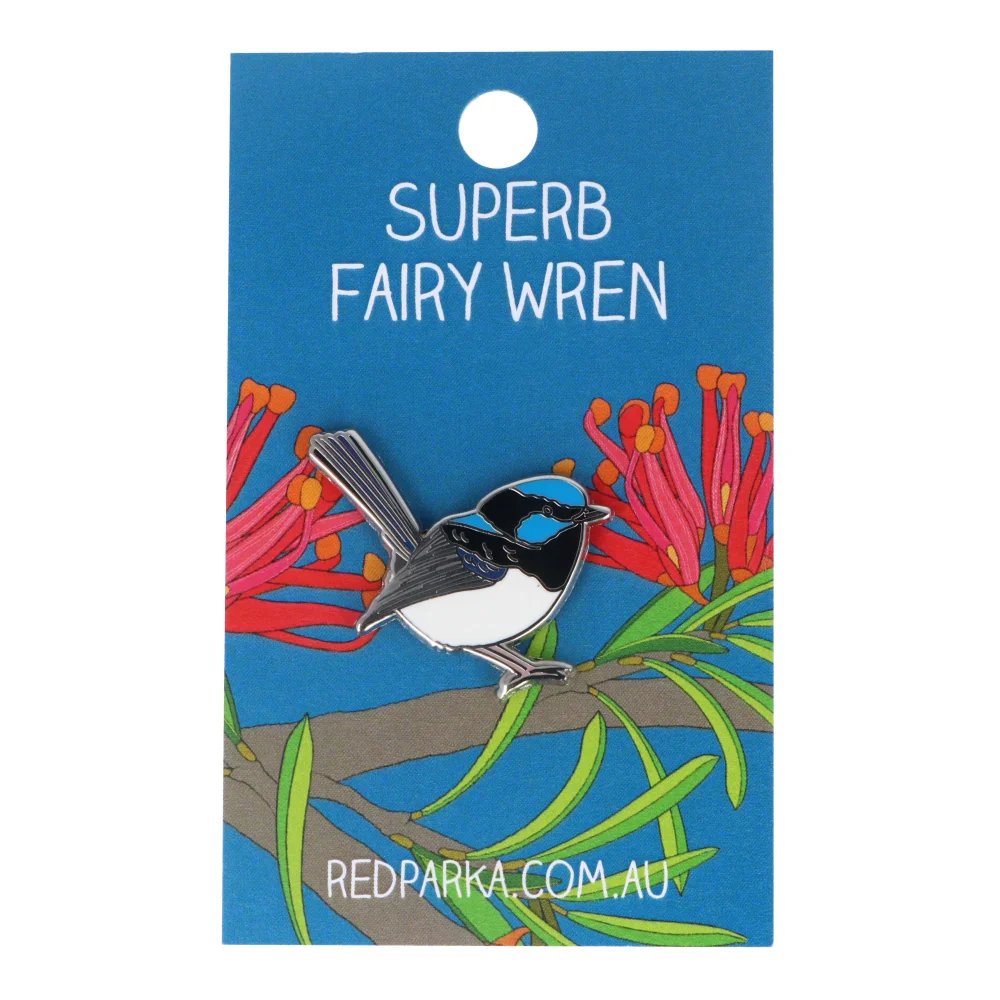 Red Parka Enamel Pin - Superb Fairy Wren
