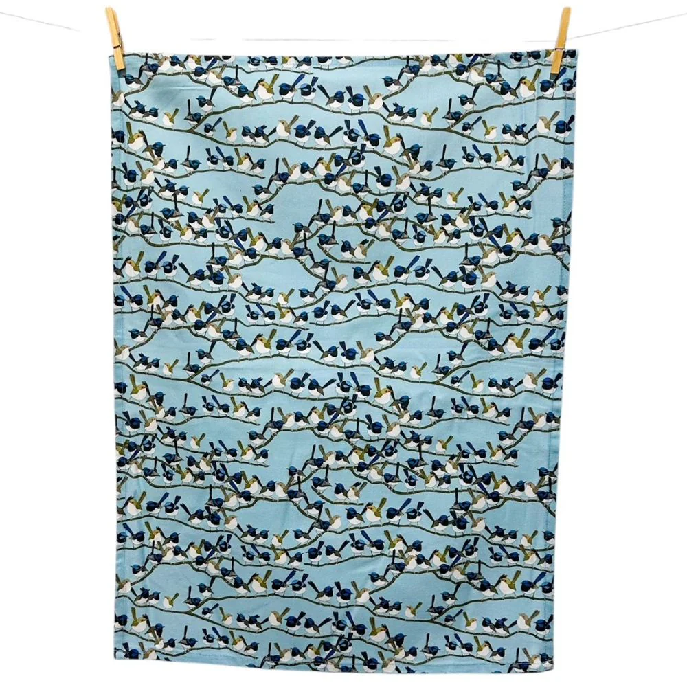 Red Parka Tea Towel Fairy Wren
