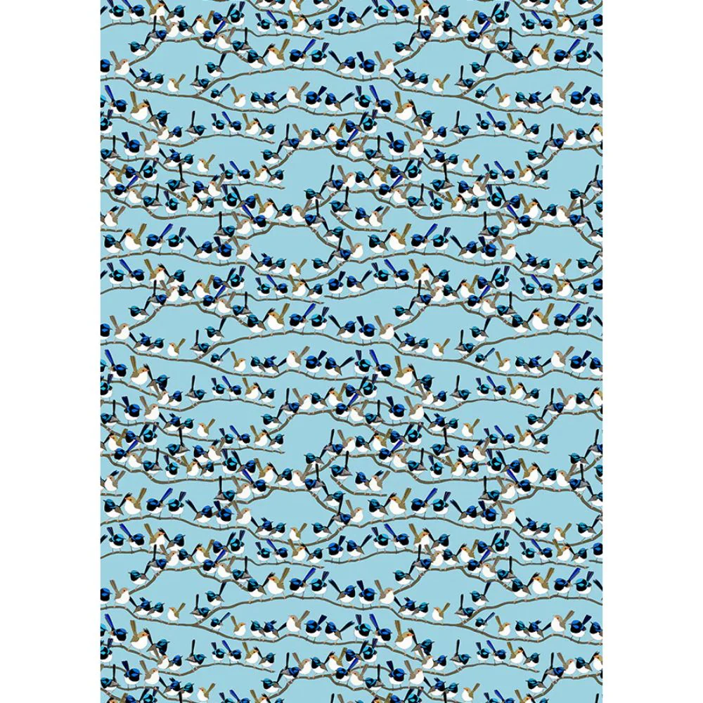 Red Parka Tea Towel Fairy Wren - Image 2