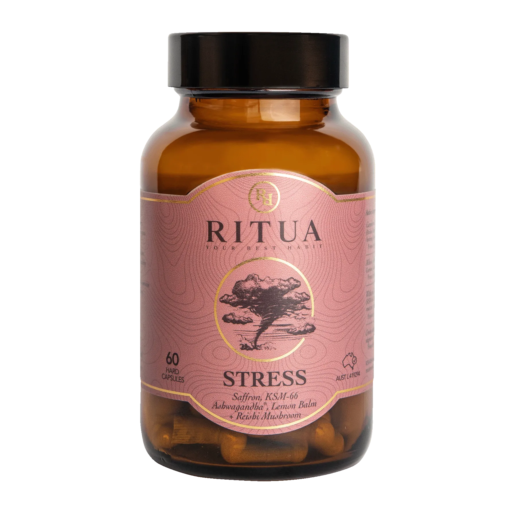Ritua STRESS Saffron Ashwagandha LemonBalm Reishi 60 Caps