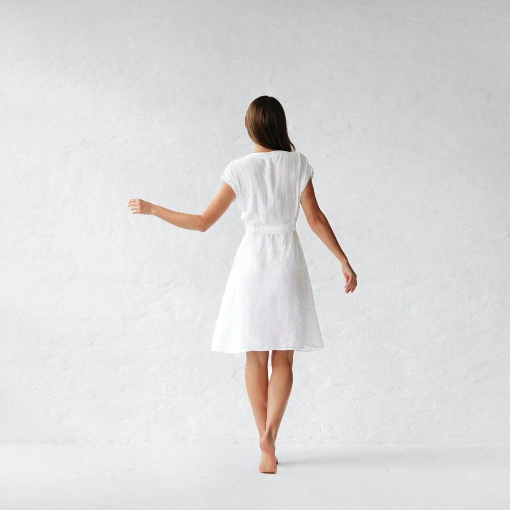 Seaside Tones Ayu Dress - White - FINAL SALE - Image 3