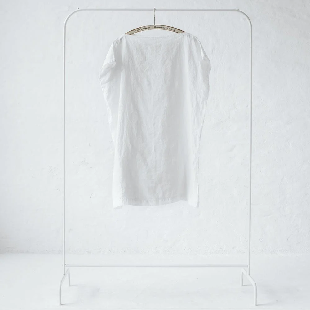 Seaside Tones Short Square Linen Dress - White - Image 7